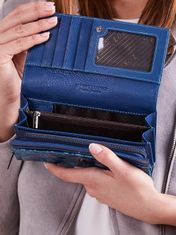 CEDAR Dámská kožená peněženka se vzorem modrá