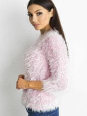 Kraftika Načechraný ženský svetr s flitry růžový, velikost l