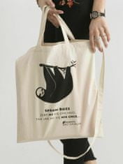 Cavaldi Bavlněná taška s nápisem a lenochod béžový