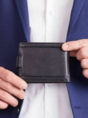 CEDAR Černá kožená peněženka s černou sponou