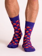 Kraftika Pánské fialové ponožky s potiskem, velikost 41-46