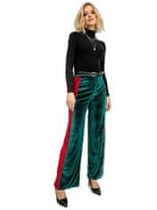 By Sally Zeleno-červené velurové kalhoty bsl, velikost xs