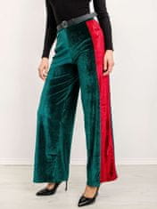 By Sally Zeleno-červené velurové kalhoty bsl, velikost xs