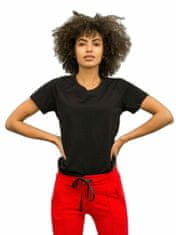 For Fitness Černé fitness tričko s výstřihem ve tvaru písmene v
