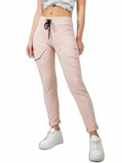 BASIC FEEL GOOD Práškové růžové bavlněné sportovní kalhoty, velikost l