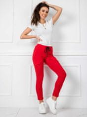 BASIC FEEL GOOD Červené bavlněné sportovní kalhoty, velikost m