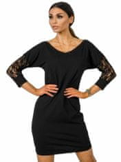 RUE PARIS Černé šaty s krajkou, velikost xl