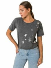 For Fitness Tmavě šedé bavlněné tričko, velikost xs