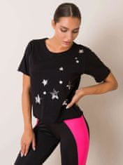For Fitness Černé bavlněné tričko, velikost xs
