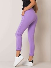 BASIC FEEL GOOD Světle fialové bavlněné sportovní kalhoty, velikost xs