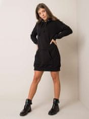 RUE PARIS Černé šaty s kapucí, velikost xl