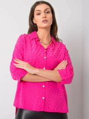 RUE PARIS Růžová košile oversize, velikost l