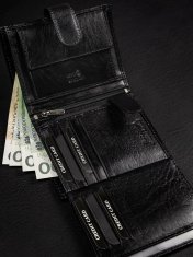 BADURA Černá pánská peněženka se sponou