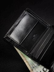 BADURA Černá malá peněženka z pravé kůže