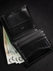 BADURA Černá malá peněženka z pravé kůže