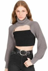 By Sally Bsl tmavě šedý ženský svetr s vysokým límcem, velikost xs