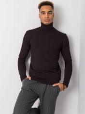 LIWALI Tmavě fialový pánský svetr s vysokým límcem