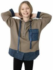 Kraftika Světle khaki mikina pro dívky s kapucí, velikost 98-104