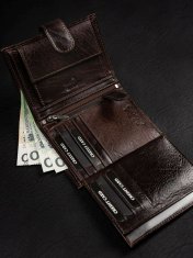 BADURA Hnědá pánská peněženka se sponou