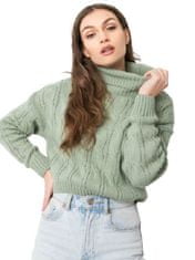Kraftika Pistáciový ženský svetr s vysokou bránou