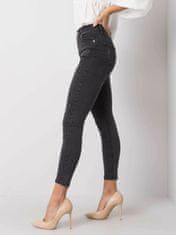RUE PARIS Tmavě šedé džínové kalhoty, velikost 40