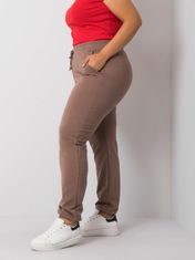 BASIC FEEL GOOD Tmavě béžové dámské sportovní kalhoty plus velikost