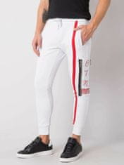 MECHANICH Bílé pánské sportovní kalhoty s potiskem, velikost m