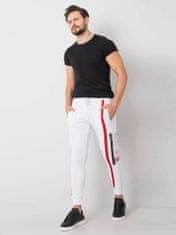 MECHANICH Bílé pánské sportovní kalhoty s potiskem, velikost m