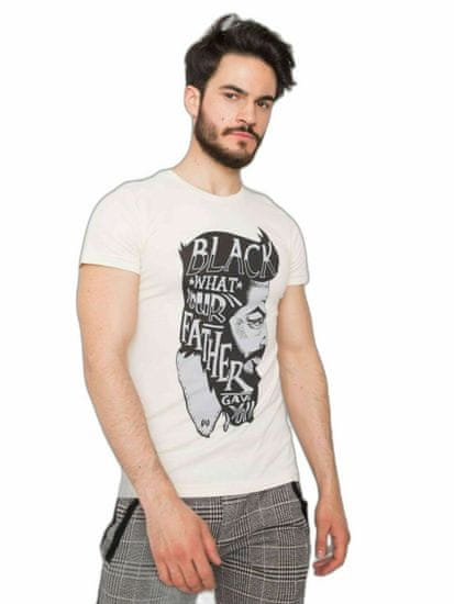 MECHANICH Béžové pánské bavlněné tričko, velikost xl
