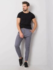 MECHANICH Tmavě šedé pánské kalhoty vyrobené z tkaniny, velikost s