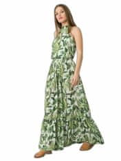Kraftika Zelené maxi šaty s potiskem, velikost xs