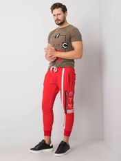 MECHANICH Červené pánské sportovní kalhoty s potiskem, velikost 2xl