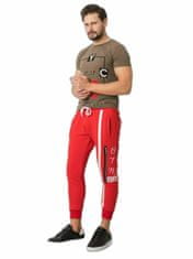 MECHANICH Červené pánské sportovní kalhoty s potiskem, velikost s