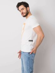 MECHANICH Bílé bavlněné pánské tričko s potiskem, velikost l
