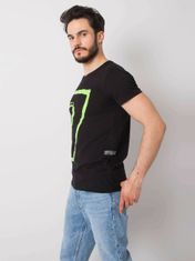 MECHANICH Černé bavlněné pánské tričko s potiskem / strong>