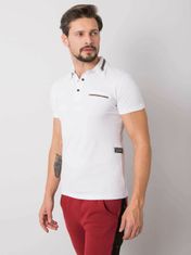 MECHANICH Bílé pánské polo tričko, velikost xl