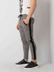 MECHANICH Černé a šedé pánské kostkované sportovní kalhoty, velikost l