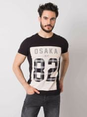 MECHANICH Černé bavlněné pánské tričko s potiskem, velikost s