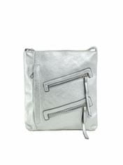 F & B Stříbrná dámská taška s šikmými kapsami