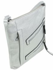 F & B Stříbrná dámská taška s šikmými kapsami