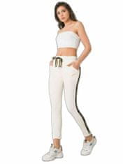 For Fitness Ecru sportovní kalhoty s lampasáky, velikost m