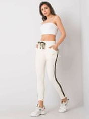 For Fitness Ecru sportovní kalhoty s lampasáky, velikost m
