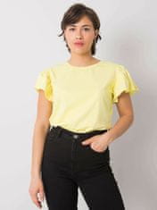 FANCY Žluté dámské bavlněné tričko