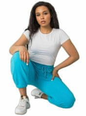 BASIC FEEL GOOD Modré bavlněné sportovní kalhoty plus velikost, velikost 3xl