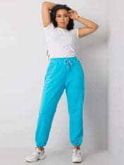 BASIC FEEL GOOD Modré bavlněné sportovní kalhoty plus velikost, velikost 3xl
