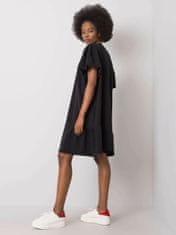 RUE PARIS Černé šaty s křivými rukávy, velikost s / m