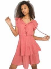 Och Bella O bella růžové lehké šaty s volánky, velikost s