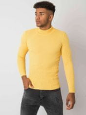 MECHANICH Žlutý pánský svetr s vysokou bránou, velikost m