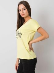 FANCY Žluté dámské tričko s nápisem