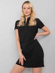 RUE PARIS Černé šaty s krátkým rukávem, velikost l